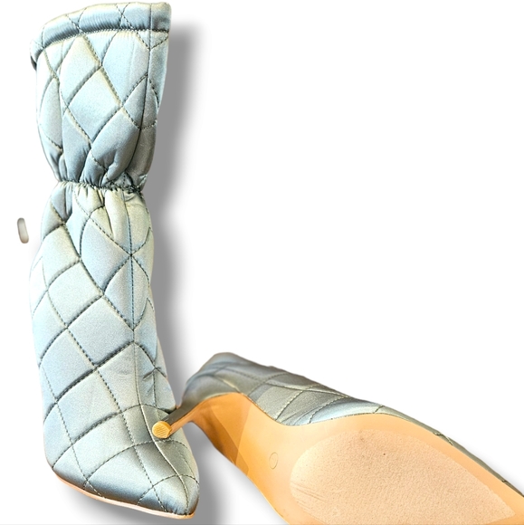 Women's satin quilted ankle boots - Picture 2 of 3